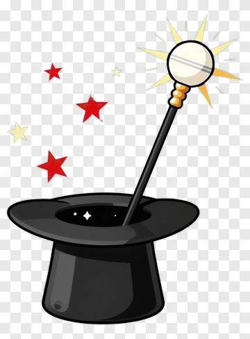 Magic Hat And Wand PNG