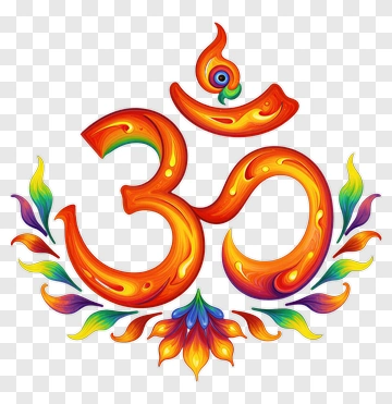 Om Symbol With Floral Design PNG