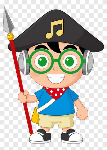 Happy Cartoon Pilot Child With Music PNG