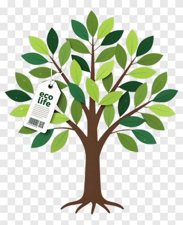 Tree With Eco Life Tag PNG