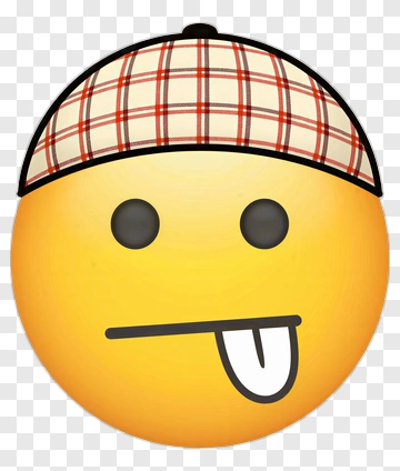 Tongue Out Emoji With Plaid Cap PNG