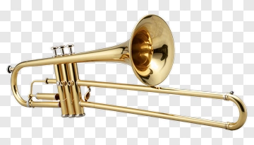 Golden Trumpet With Shiny Finish PNG