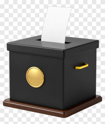 Black Voting Box With Golden Knob PNG