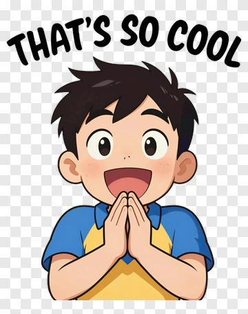 Excited Boy Clasping Hands PNG