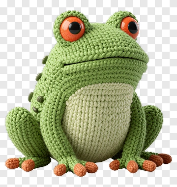 Knitted Frog Toy PNG