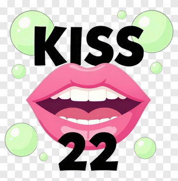 Kiss 22 Lips Design PNG