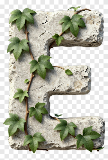Stone Letter E With Ivy PNG