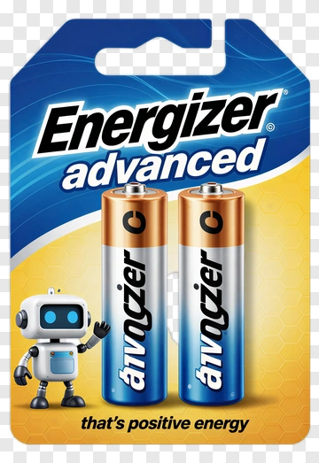 Energizer Advanced Batteries With Robot PNG