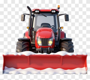 Red Snow Plow Tractor PNG