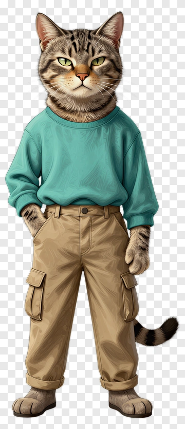 Cat In Human Clothes PNG