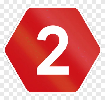 Number Two Traffic Sign PNG