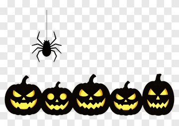 Halloween Jack-o'-Lanterns With Spider PNG