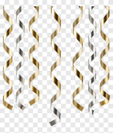 Gold And Silver Streamers PNG