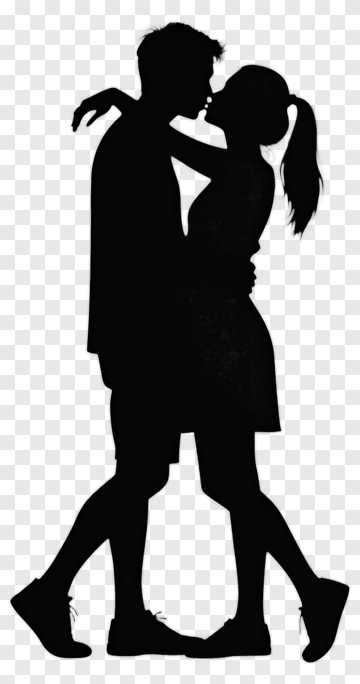 Couple Kissing Silhouette PNG