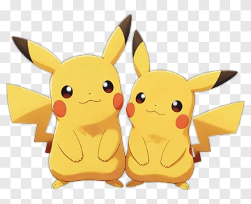 Two Pikachu Standing Together PNG