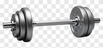 Silver Dumbbell PNG