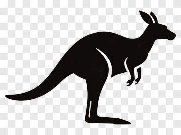 Black Kangaroo Silhouette PNG