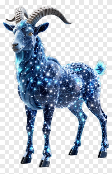 Digital Goat With Star Pattern PNG