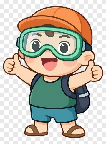 Happy Child Diver PNG