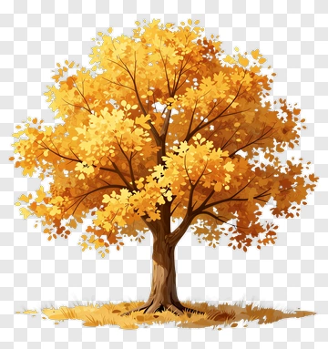 Autumn Tree With Golden Leaves PNG