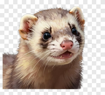 Cute Ferret Portrait PNG