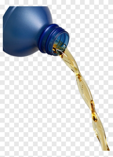 Blue Bottle Pouring Yellow Liquid PNG