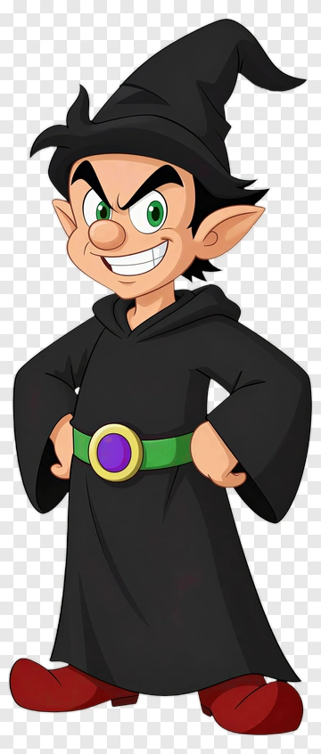 Playful Wizard Cartoon Character PNG