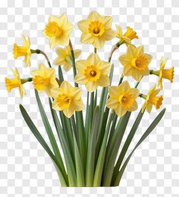 Yellow Daffodil Bouquet In Spring PNG