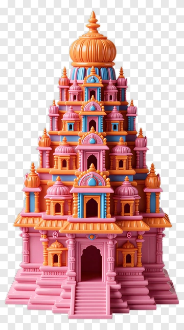 Pink And Orange Temple Model PNG
