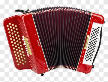 Red Accordion With Gold And Black Details PNG