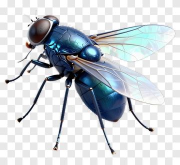 Blue Metallic Fly PNG