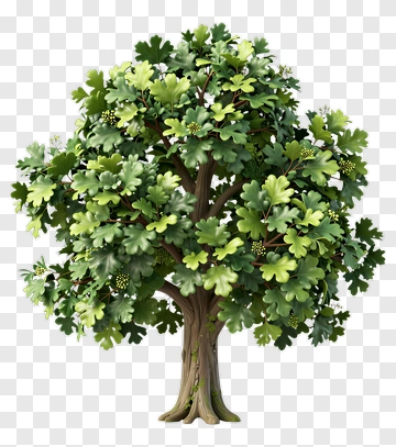 A Lush Green Tree With Detailed Leaves PNG