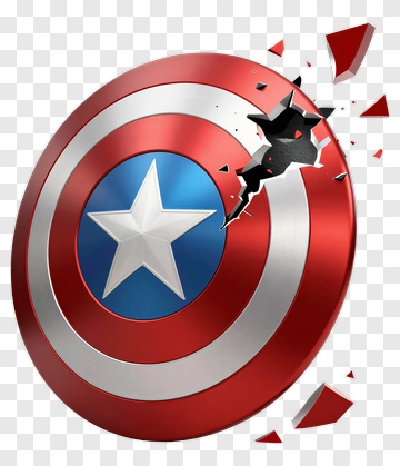 Shield With Star And Crack PNG