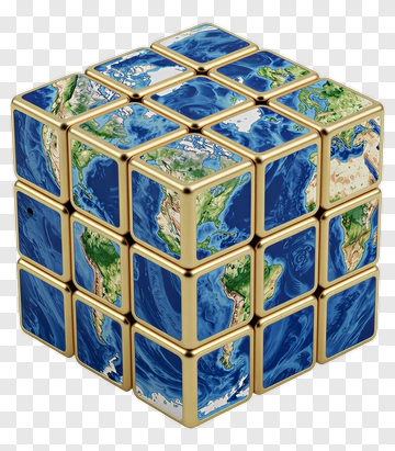 Earth Map Rubik's Cube PNG