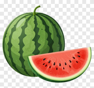 Watermelon Slice And Whole Fruit PNG