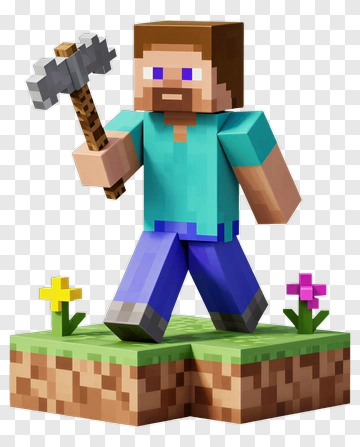 Minecraft Steve With Diamond Pickaxe PNG