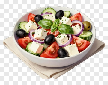 Fresh Greek Salad With Feta Cheese PNG