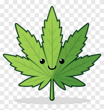 Cute Cannabis Leaf PNG