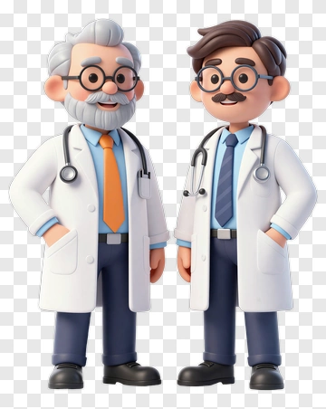Two Cartoon Doctors Standing Together PNG