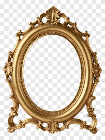 Gold Ornate Oval Frame PNG