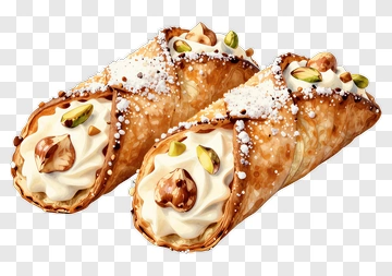 Cannoli With Cream And Pistachios PNG
