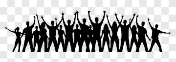 Silhouette Of A Cheering Crowd PNG