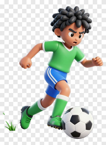 Football Player Kicking Soccer Ball PNG