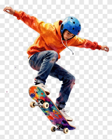 Skateboarder In Mid-Air Trick PNG