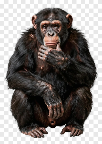 Chimpanzee In Thoughtful Pose PNG