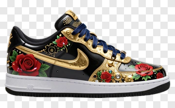 Custom Nike Air Force 1 With Rose Design PNG