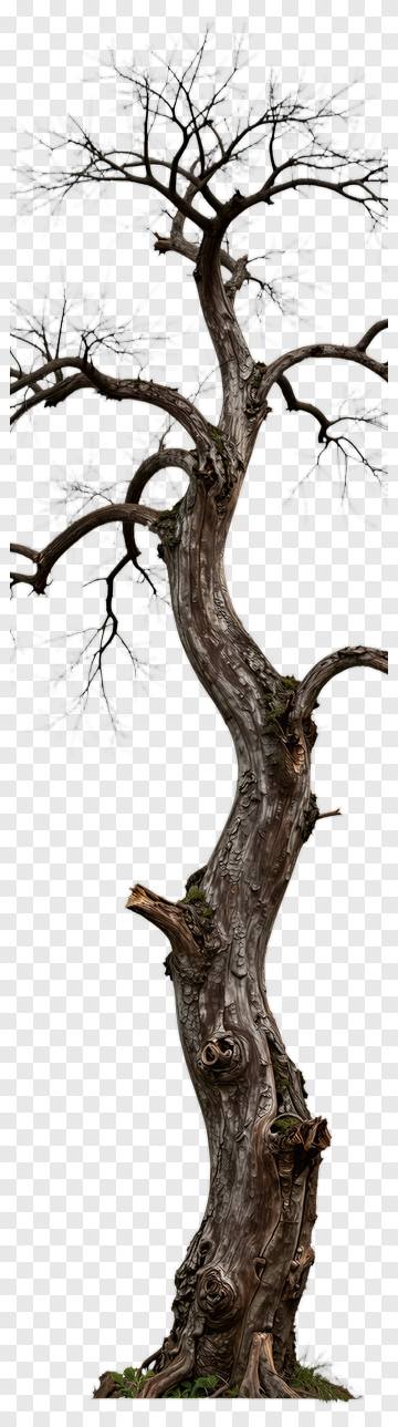 Ancient Tree With Twisted Trunk PNG