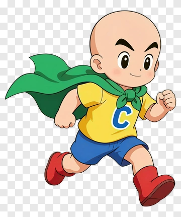 Cartoon Boy Superhero Running PNG