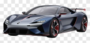 Blue Sports Car With Red Accents PNG