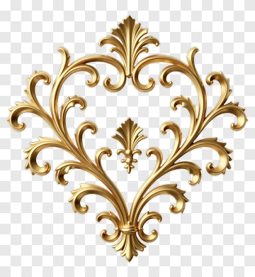 Gold Ornament With Fleur-de-Lis Design PNG